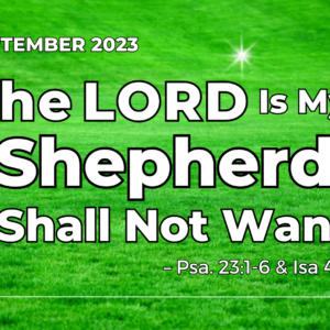 THE LORD IS MY SHEPHERD I SHALL NOT WANT.